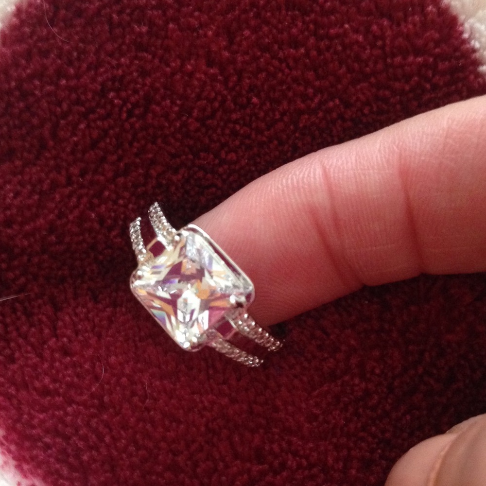 COPY - New Clear Cubic Zirconium on Sterling Silver Ring